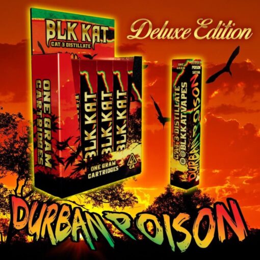 Blk Kat Durban Poison 1G The Blk carts price varies depending on the vendor and location. To avoid purchasing fake Blk kats,